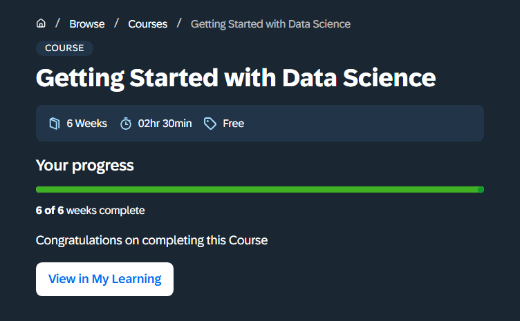 SAP Getting Started with Data Science